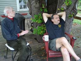 Bernie and Steve on back deck