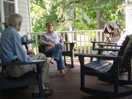 Bernie and Trish on their Porch