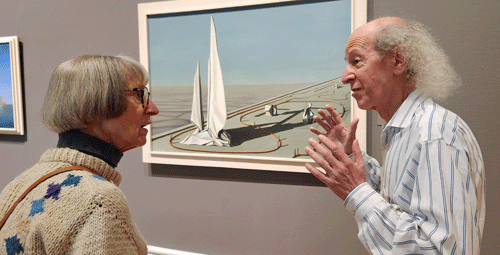 Dee and Bart discussing art