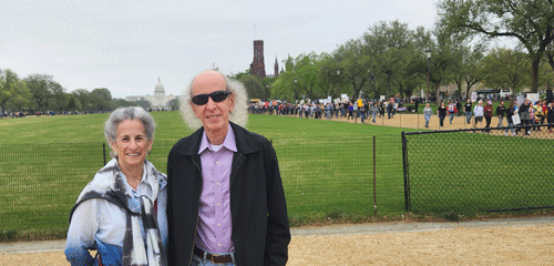 Bart with Laurie at protest