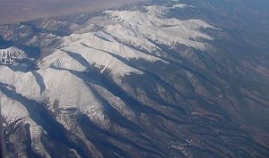 Rocky  Mountains from airplane