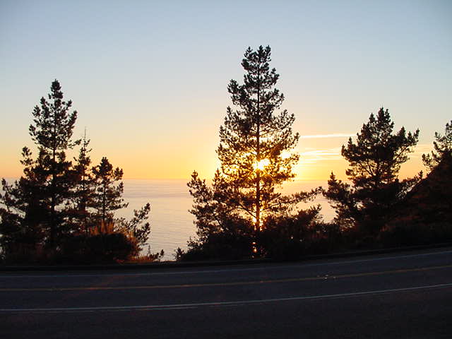 Sunset View from the Coast Gallery across Highway 1