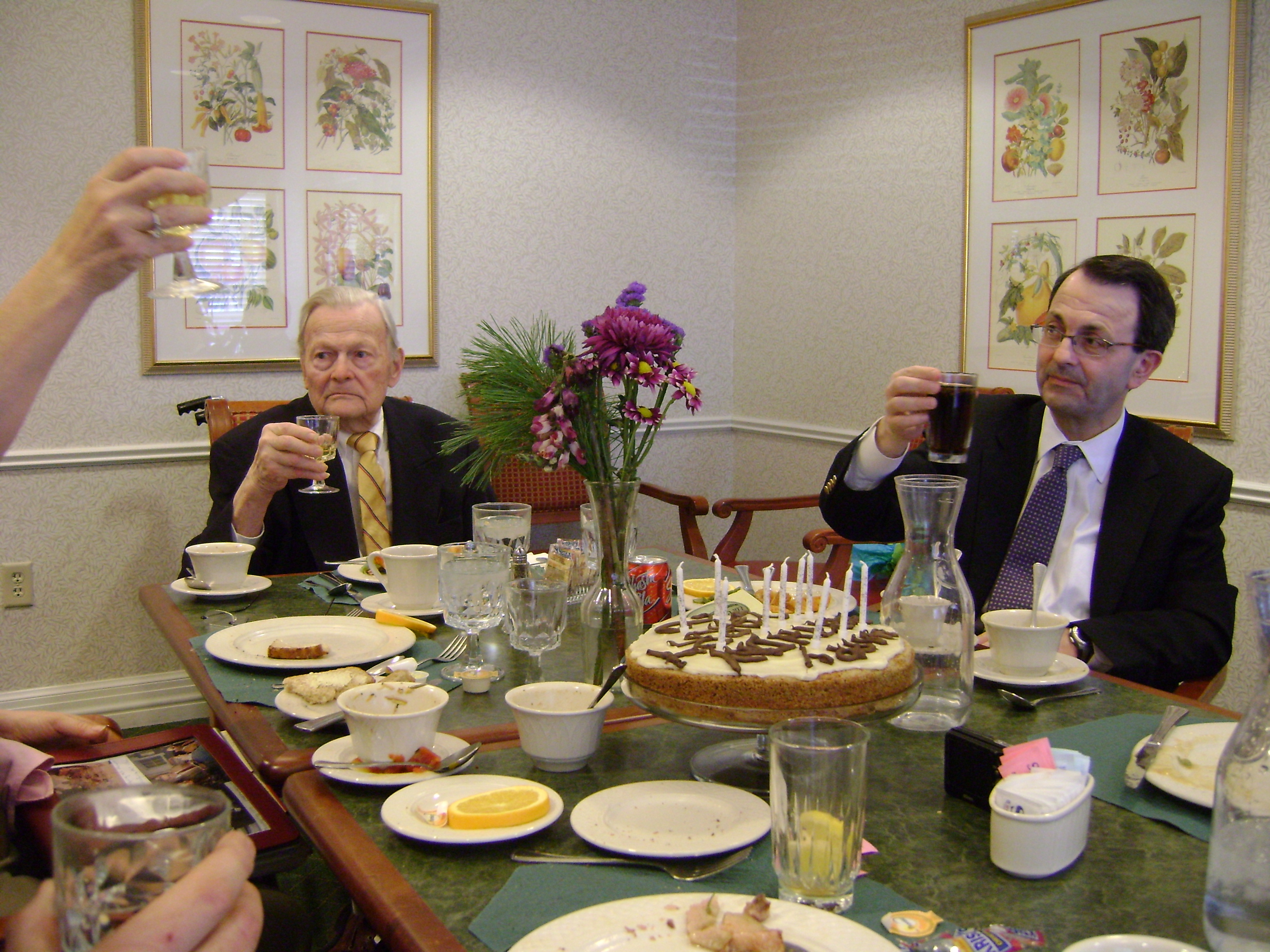 Dad and Shipley toast