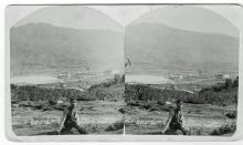 View of town of Etne Joen with a Holland brother