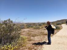 Rochelle taking pictures near visitor center