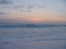 San Clemente- Pacific Ocean waves at sunset