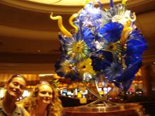 Nava and Shani with a Chihuly at Bellagio