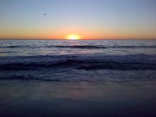 sunset at Dockweiler State Beach, near LAX, CA