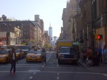 looking down 6th Ave to Freedom Tower