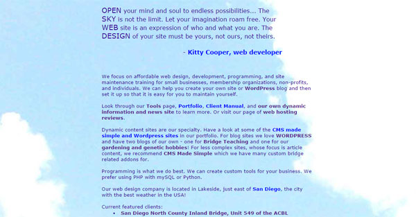 Click to go to my business site Open Sky Web Design